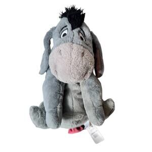 Disney Store Winnie The Pooh Eeyore Plush Stuffed Animal Gray Donkey Sitting Toy